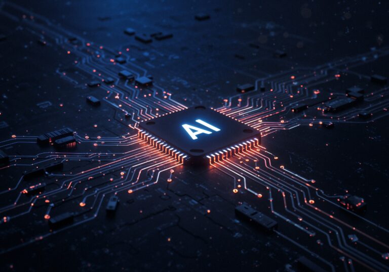 futuristic ai chip circuit-board